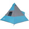 vidaXL Tente de camping tipi 7 personnes bleu imperméable
