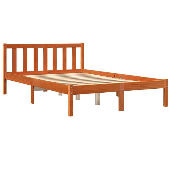 vidaXL Cadre de lit sans matelas cire marron 140x200cm bois pin massif