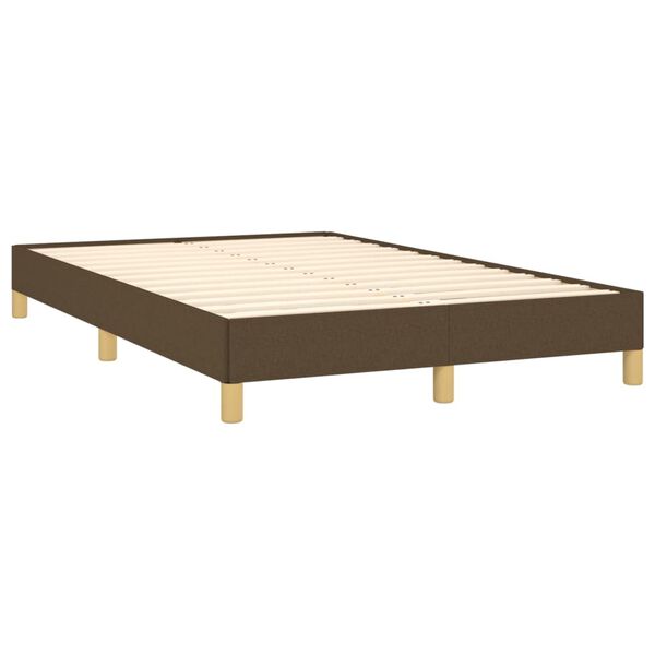 vidaXL Sommier &agrave; lattes de lit et matelas marron fonc&eacute; 120x190cm tissu