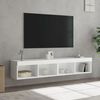 vidaXL Meubles TV avec lumi&egrave;res LED 2 pcs blanc 80x30x30 cm