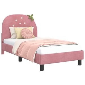 vidaXL Cadre de lit pour enfants avec t&ecirc;te de lit Rose 80 x 160 cm