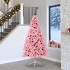 vidaXL Sapin de Noël artificiel pré-éclairé Rose 240 cm PVC
