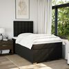 vidaXL Sommier &agrave; lattes de lit avec matelas noir 120x190 cm tissu