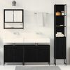 vidaXL Ensemble de mobilier de salle de bain avec &eacute;tag&egrave;re 4 pcs Noir
