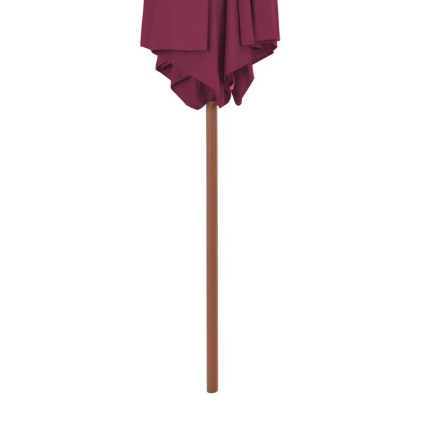 vidaXL Parasol d'ext&eacute;rieur avec m&acirc;t en bois 270 cm rouge bordeaux