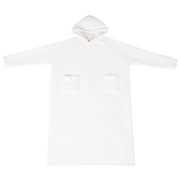vidaXL Sweat à capuche couverture Blanc l Polaire et flanelle