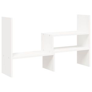 vidaXL Support pour moniteur Blanc (39-72)x17x43 cm Bois de pin solide