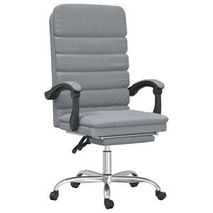 vidaXL Fauteuil de massage inclinable de bureau Gris clair Tissu
