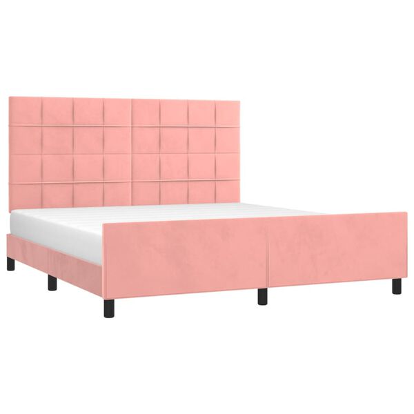 vidaXL Cadre de lit sans matelas rose 160x200 cm velours