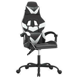 vidaXL Chaise de jeu pivotante Noir et blanc Similicuir