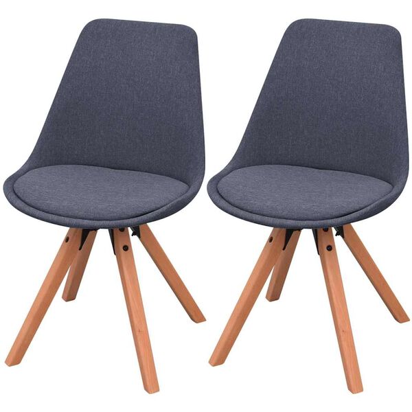 vidaXL Chaises à manger lot de 2 gris foncé tissu