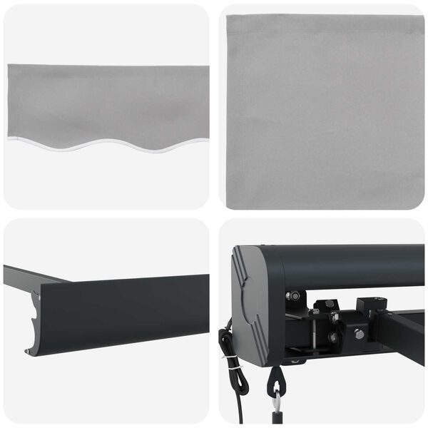 vidaXL Auvent Gris clair 350 x 250 x 165 cm Polyester et Aluminium