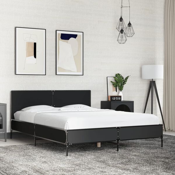 vidaXL Cadre de lit sans matelas noir 140x190 cm