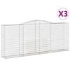 vidaXL Paniers &agrave; gabions arqu&eacute;s 3 pcs 400x50x160/180 cm fer galvanis&eacute;