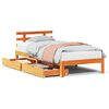 vidaXL Cadre de lit avec tiroirs sans matelas cire marron 100x200 cm