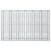 vidaXL Lit sur&eacute;lev&eacute; gabion 3 pcs Argent&eacute; 250 x 50 x 150 cm