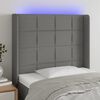 vidaXL T&ecirc;te de lit &agrave; LED Gris fonc&eacute; 83x16x118/128 cm Tissu
