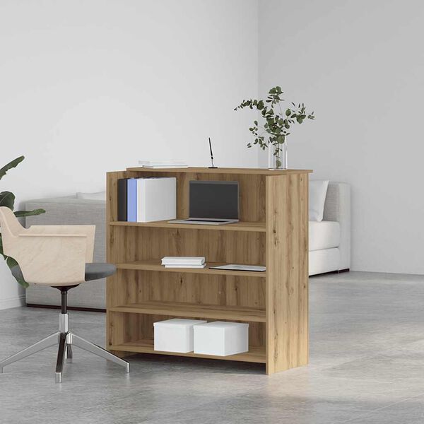 vidaXL Bureau r&eacute;ception ch&ecirc;ne artisanal 100x50x103,5cm bois ing&eacute;nierie