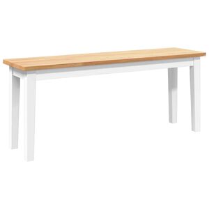 vidaXL Banc 110 cm blanc bois massif caoutchouc