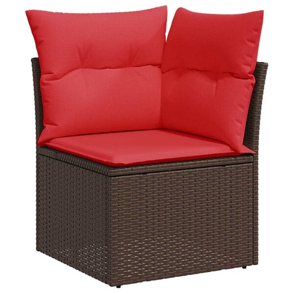 vidaXL Salon de jardin avec coussins 5 pcs marron r&eacute;sine tress&eacute;e