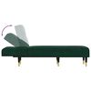 vidaXL Chaise longue vert fonc&eacute; velours
