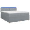 vidaXL Lit boxspring avec matelas Gris clair 200 x 200 cm Tissu