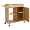 vidaXL Chariot de Cuisine avec Roues Naturel 90,5 x 36 x 86,5 cm