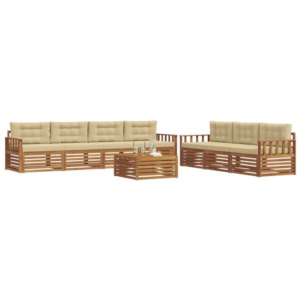 vidaXL Ensemble de canap&eacute;s d'ext&eacute;rieur 8 pcs Naturel et Beige