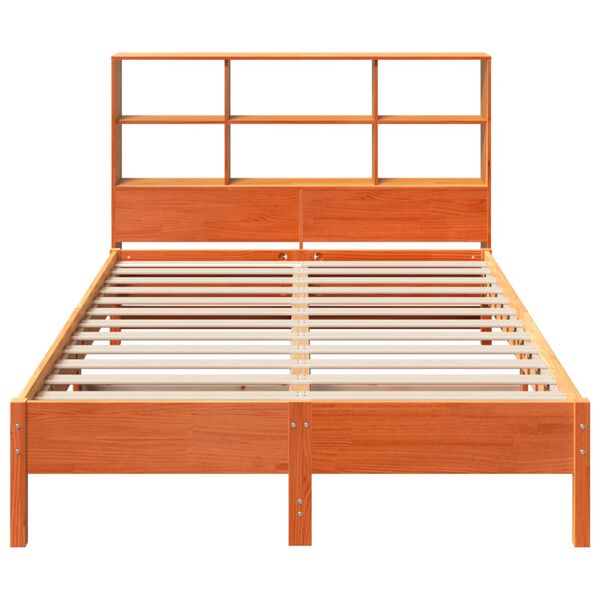 vidaXL Lit biblioth&egrave;que sans matelas cire marron 150x200 cm pin massif