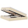 vidaXL Lit avec rangement et matelas Cr&egrave;me 160 x 200 cm Polyester