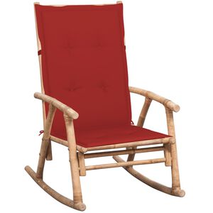 vidaXL Chaise &agrave; bascule avec coussin Bambou