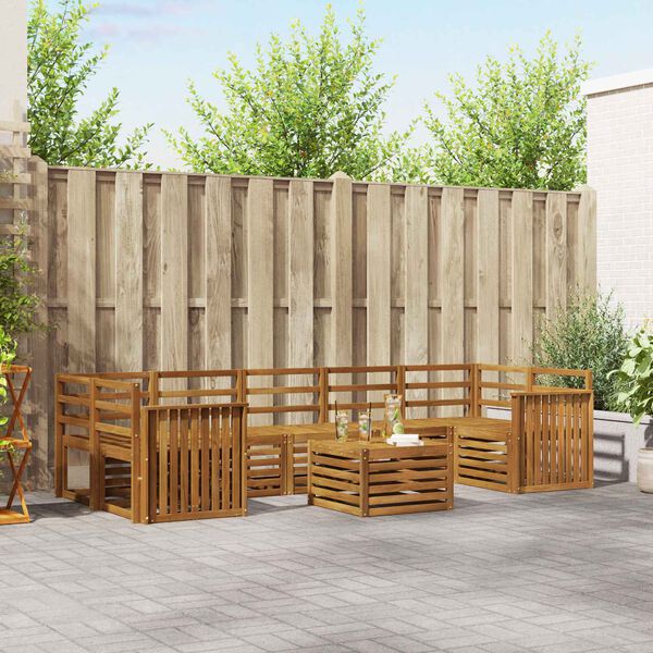 vidaXL Ensembles de canap&eacute;s 8 pcs Naturel Bois d'Acacia Massif