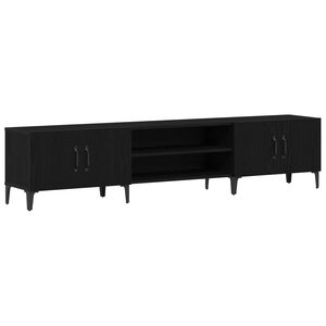 vidaXL Meuble TV 180 x 31,5 x 40 cm Ch&ecirc;ne noir Bois d'ing&eacute;nierie