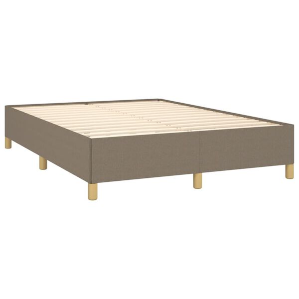 vidaXL Sommier &agrave; lattes de lit avec matelas Taupe 140x200 cm Tissu