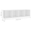 vidaXL Meubles TV 2 pcs Blanc brillant 142,5x35x36,5cm Bois ingénierie