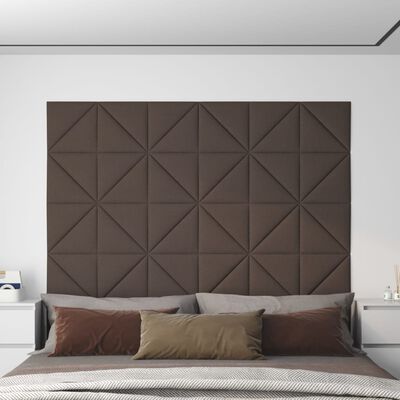 vidaXL Panneaux muraux 12 pcs Taupe 30x30 cm Tissu 0,54 m²
