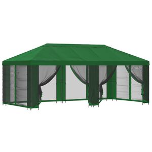 vidaXL Gazebo avec murs lat&eacute;raux 6 x 3 m Vert Polyester et Acier 190