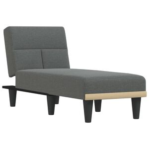 vidaXL Chaise longue gris foncé tissu