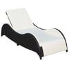 vidaXL Chaise longue avec coussin R&eacute;sine tress&eacute;e Noir