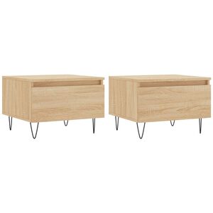 vidaXL Tables basses 2 pcs ch&ecirc;ne sonoma 50x46x35 cm bois d'ing&eacute;nierie