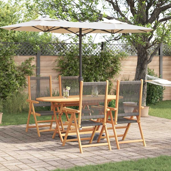 vidaXL Ensemble de salle à manger pour jardin 5 pcs Gris