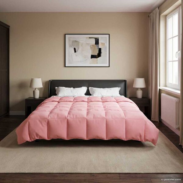 vidaXL Duvet d'&eacute;t&eacute; simple Matelass&eacute; Rose 220 x 240 cm Microfibre