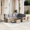 vidaXL Salon de jardin avec coussins 8pcs m&eacute;lange beige r&eacute;sine tress&eacute;e