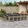 vidaXL Ensemble &agrave; manger de jardin et coussins 15 pcs gris clair rotin