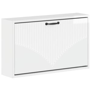 vidaXL Cabinet &agrave; chaussures mural HOORN 71 x 17 x 43 cm Blanc brillant