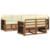vidaXL Ensemble de canap&eacute; d'angle avec coussin 6 pcs Naturel et Cr&egrave;me