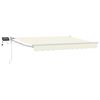 vidaXL Store r&eacute;tractable manuel avec LEDs Cr&egrave;me et Blanc 3,5 x 2 m