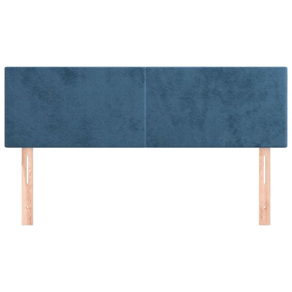 vidaXL Têtes de lit 2 pcs Bleu foncé 72x5x78/88 cm Velours