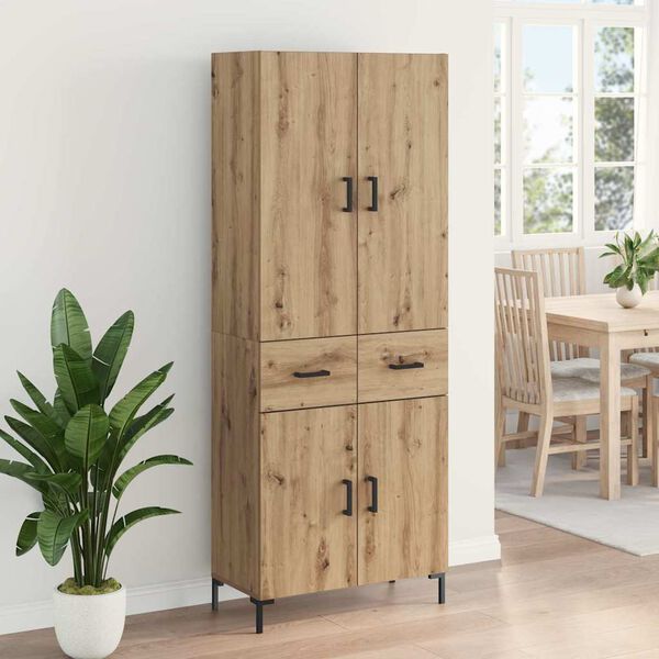 vidaXL Haut Armoire Montage mural Ch&ecirc;ne artisanal 69,5 x 34 x 180 cm
