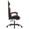 vidaXL Chaise de jeu pivotante repose-pied Noir et orange Similicuir